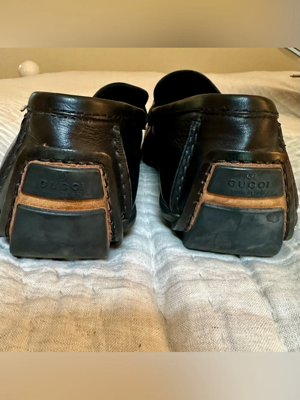 Gucci Black Leather Horsebit Loafers